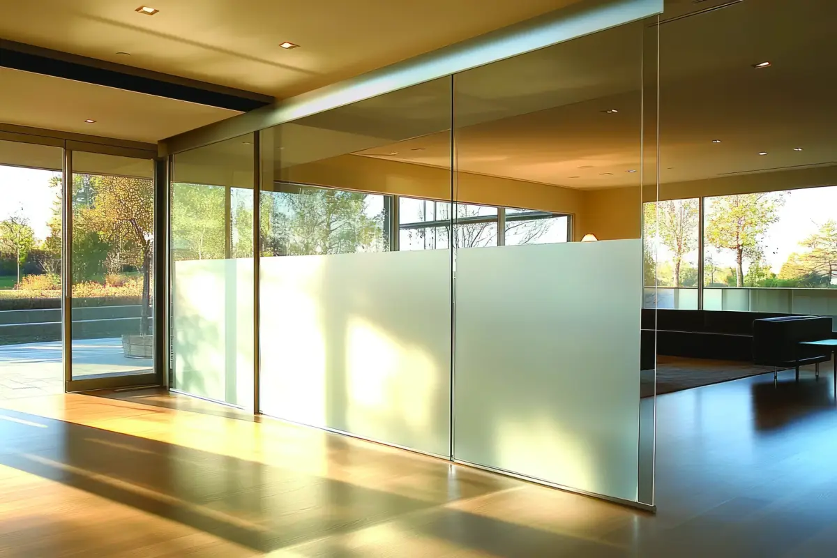Pratik glass partition in an office