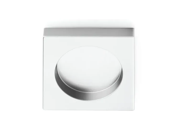 Square recessed handle for glass panel