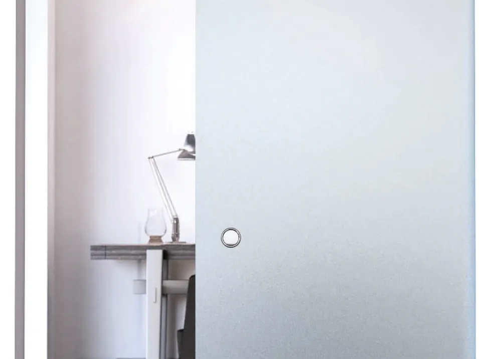 Frosted glass door on a Pocket Glass counterframe